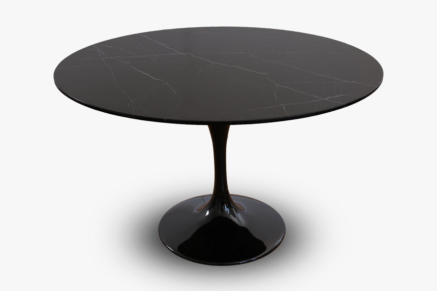 Tulip tafel "Nero Marquina" marmer 120cm